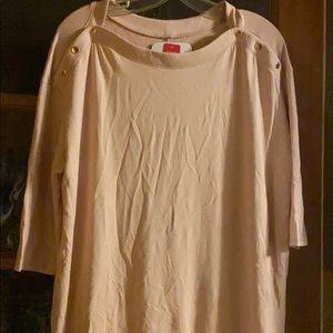 3/4 sleeve maternity shirt with nursing feature.